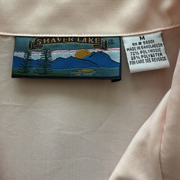 Vintage Shaver Lake Blouse Womens Size Medium Light Pink 80’s Style Button‎ Down - Picture 3 of 7